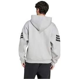 adidas Future Icons Three Stripes Full-Zip Hoodie, medium grey heather L