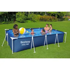 BESTWAY Steel Pro Frame Pool Set 400 x 211 x 81 cm inkl. Filterpumpe
