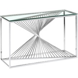 Menzzo Britannia Ultra-Design, Edelstahl, Metall, Silber, L120 x T40 x H78 cm Glasstärke 8 mm