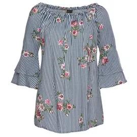 LASCANA Carmenbluse Blau 34