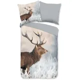 Muller Textil Wess Reh/Hirsch Grau 155 x 220 cm + 2 x 80 x 80 cm