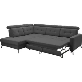 Musterring Ecksofa MUSTERRING "MR 4615", grau (anthrazit), B:272cm H:84cm T:214cm, 100% Polyester, Sofas, Ecksofa, mit Kopf- und Rückenverstellung, Metallfuß schwarz, Maße 272 x 214 cm