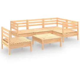 vidaXL Garten-Lounge-Set 6-tlg. Kiefer Massivholz braun