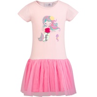 happy girls - Kurzarmkleid Meerjungfrau mit Pailletten in Pink Gr.140,