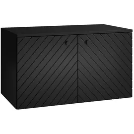 Badplaats Waschbeckenunterschrank, Schwarz Holz, Rechteckig, 80x46x44 cm, Badezimmer, Badezimmerschränke, Bad