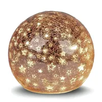 Formano LED Deko-Kugel Sterne Rose-Gold 15cm Glaskugel Timer 6h/18h