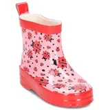 Playshoes Gummistiefel Marienkäfer Nieder Schlupfstiefel, Rosa, 21