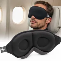 SHAPEVITAL 3D Schlafmaske Deluxe für Frauen und Herren, Seitenschläfer Augenmaske mit tiefen Augenhöhlen für Wimpern, Augenbinde 100% dunkel zum Schlafen, bequeme Schlafbrille für Reisen, schwarz