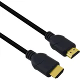 helos Anschlusskabel, HDMI Stecker/Stecker, 4K, 3,0m, schwarz HDMI 2.0 Stecker/Stecker, 3840 x 2160 @ 60 HZ , vergoldete