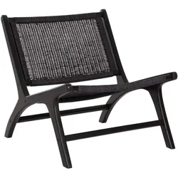 Sessel Lazy aus Teakholz, Schwarz