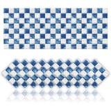 Cendray 20 Stück Fliesenaufkleber Selbstklebende Mosaik Stil Dekoration Aufkleber für Badezimmer Küche Wand DIY Öldichte wasserdichte PVC Fliesenaufkleber (10x10cm,Blau)