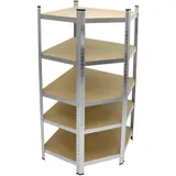 ECD Germany Lagerregal MDF 180x70x40 cm verzinkt grau 5 Platten