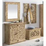 SIT Möbel SIT-Möbel Lakadee Dielen-Set 1 Kommode, 1 Spiegel, 1 Schuhschrank, 2 Garderobenpaneele) | Mango | 18001-23