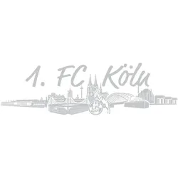 1. FC Köln Aufkleber Autoaufkleber Skyline weiß