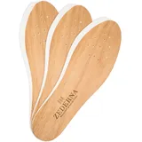 Zederna® 3 Paar Zedernholz Schuheinlagen Schweißfüße, Einlegesohlen Herren & Damen gegen Fußgeruch. Einlagen für Männer & Frauen, Einlegesohlen anti Schweiß. Wie ein Schuhdeo, besser als Fußpilz Creme - 35