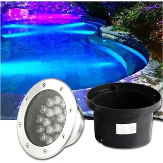 WZYJLyds Einbaustrahler Unterwasser IP68 wasserdicht rostfreier Stahl strahler Unterwasser 12V Wasserdichter Scheinwerfer Beleuchtung des Wasserspiels(Warmweiß,18W)
