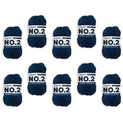 myboshi No.2 Wolle, Babywolle Häkelwolle, 100 m (10-St., No.2 Wolle Original Babywolle), Uni blau
