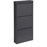 Schuhschrank Eyvin aus Metall 3er, Schwarz