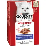 Purina 6x 50g Mon Petit Thunfisch, Lachs, Forelle Gourmet Katzenfutter nass