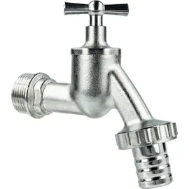 tecuro Auslaufventil 3/4 Zoll Messing mattverchromt