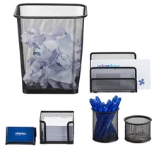 Relaxdays Schreibtisch Organizer Set Zettelbox Schwarz 6 St.