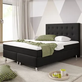 Inter Boxspringbett - schwarz - H3 - 140x200 cm