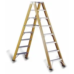 Stufen-Stehleiter mit 2 x 10 Stufen, Höhe 2,50m, 13,5kg, 30.000V, Stufe 80