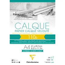 Clairefontaine Block Transparentpapier DIN A4 21 x 29,7 cm 40 Blatt 110 g