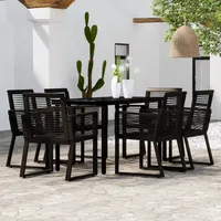 vidaXL Garten-Essgruppe 7-tlg. schwarz 3099152