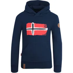 Kinder Hoodie Pullover Trondheim Marineblau / Orange One Size