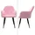 ECD Germany 2er Set Esszimmerstühle Küchenstühle Rosa aus Samt