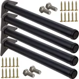 ID Dinkel 4 x Tischfuß Ø60 mm SCHWARZ MATT Tischbeine Möbelfuß |Höhe 710 mm|höhenverstellbar + 30 mm