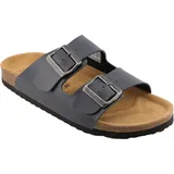 Supersoft 174 006 Herren Pantolette Sandale Tiefenfussbett Leder Kork Schnallen Slip on navy Gr.41-47 EUR 47 - Blau - 47