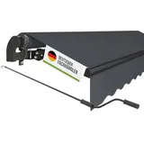empasa manuelle Gelenkarmmarkise Markise Start Sonnenmarkise Sonnenschutz Alu/Polyester komplett vormontiert, in verschiedenen Größen und Farben, Farbe:anthrazit, Größe:350 x 250