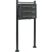 Wiltec 3er Briefkastenanlage Anthrazit