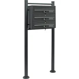 Wiltec 3er Briefkastenanlage Anthrazit