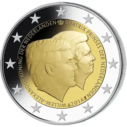 2 Euro Gedenkmünze "König Willem-Alexander und Prinzessin Beatrix" 2014 aus den Niederlanden
