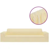 vidaXL Stretch Sofahusse 4-Sitzer Creme Polyester-Jersey