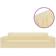 vidaXL Stretch Sofahusse 4-Sitzer Creme Polyester-Jersey
