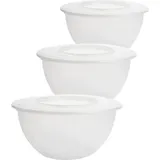 Centi 3er Set Schüssel mit Deckel 5l, 28cm Durchmesser Transparent