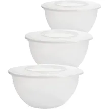 Centi 3er Set Schüssel mit Deckel 5l, 28cm Durchmesser Transparent