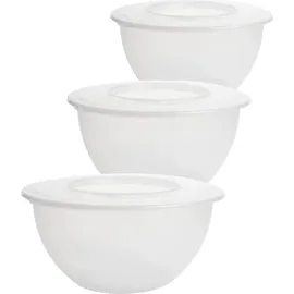 Centi 3er Set Schüssel mit Deckel 5l, 28cm Durchmesser Transparent