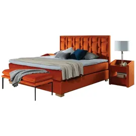 JV Möbel Modernes Bett 140 x 200 cm Orange