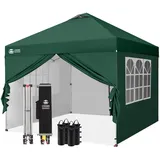 CROWN SHADES Pavillon 3x3 m Pop-Up wasserdicht mit 4 Seitenteilen
