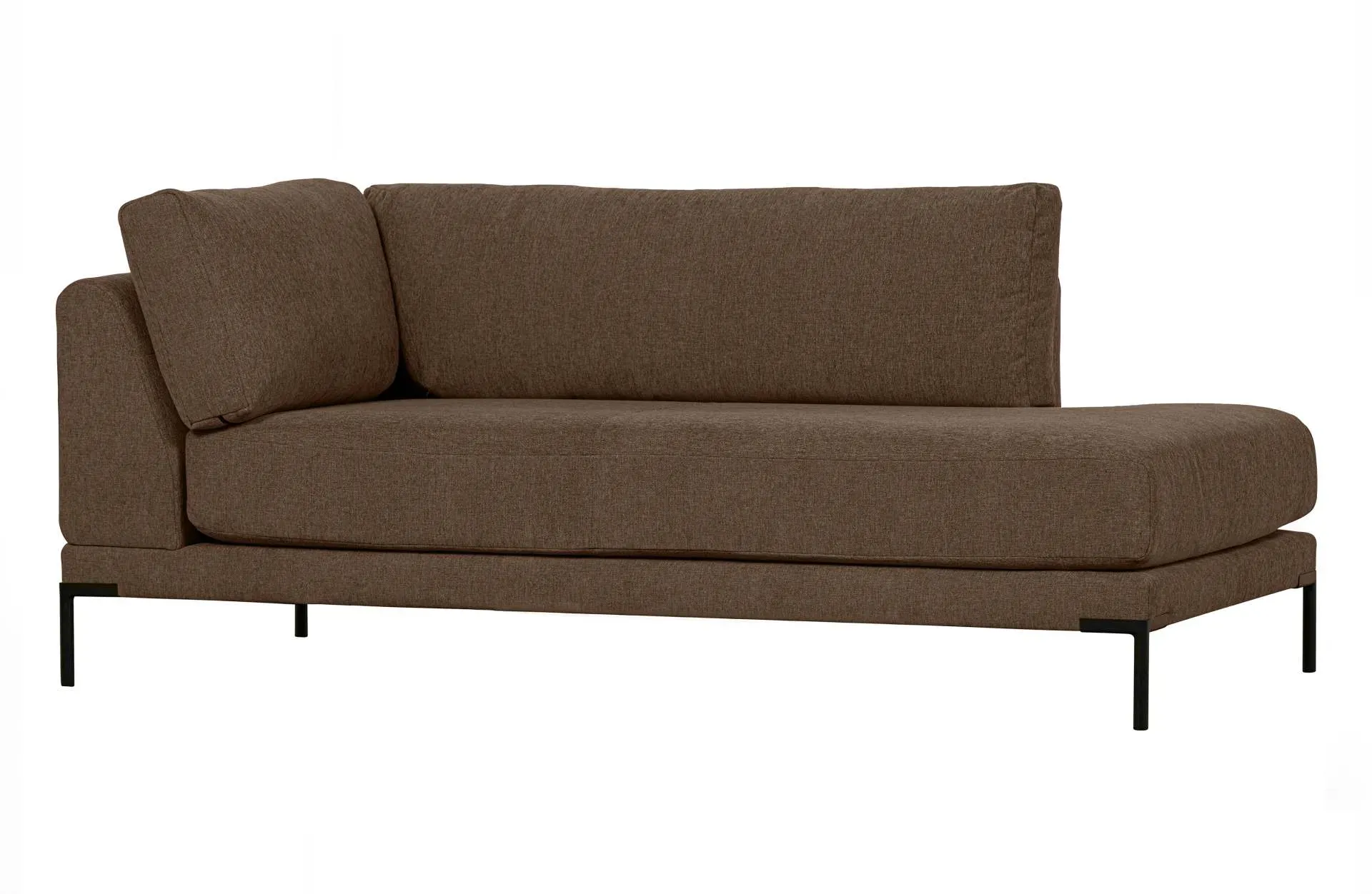 Modulsofa Couple Lounge Element, Melange-Stoff, modernes Design, Braun, rechts flexibel kombinierbar