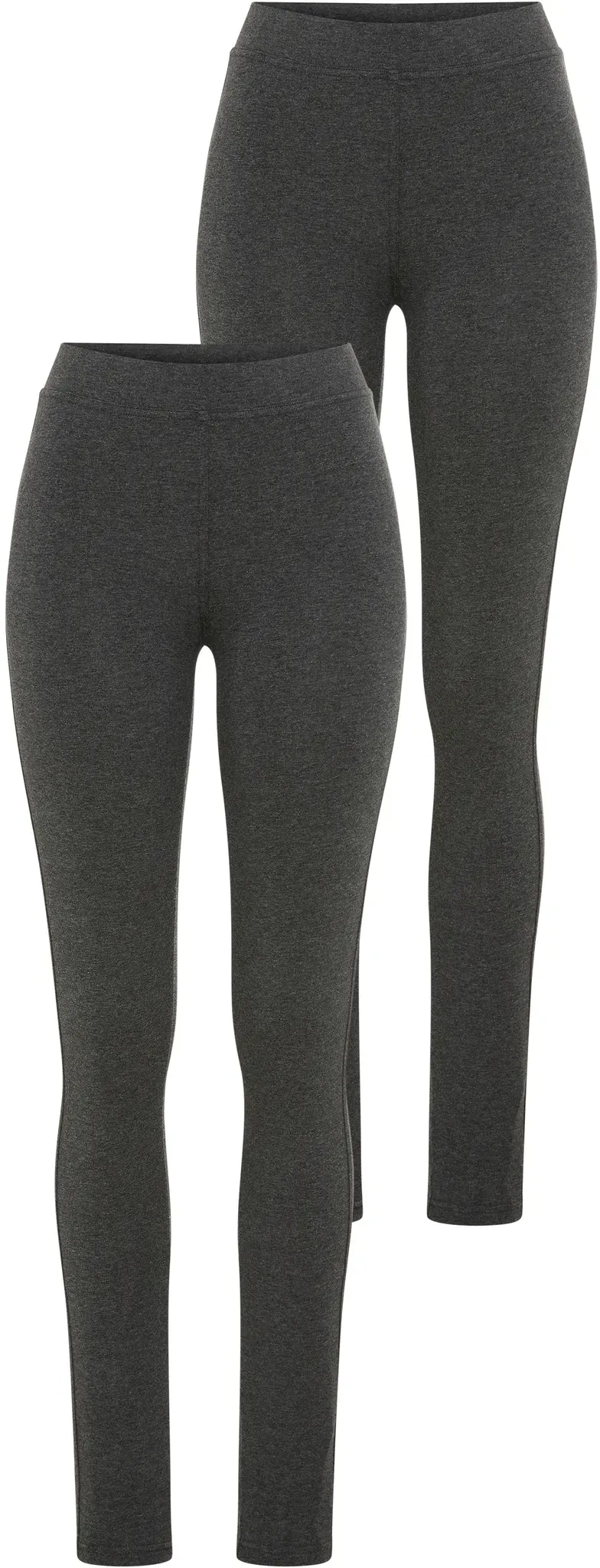 Leggings YSABEL MORA, Damen, Gr. L, N-Gr, grau (anthrazit), Single Jersey, Obermaterial: 95% Baumwolle, 5% Elasthan, eng lang, Hosen Leggings