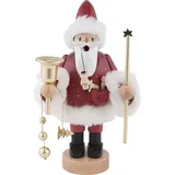 KWO Kunstgewerbe Werkstätten Räuchermännchen Santa Claus rot Höhe 18 cm,