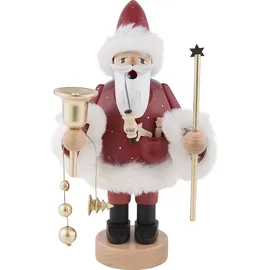 KWO Kunstgewerbe Werkstätten Räuchermännchen Santa Claus rot Höhe 18 cm,