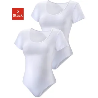 VIVANCE T-Shirt-Body VIVANCE, Damen, Gr. 40/42, N-Gr, weiß, Single Jersey, Obermaterial: 95% Baumwolle, 5% Elasthan, unifarben, Basic, körpernah, Rundhals, Bodies, aus elastischer Baumwoll-Qualität
