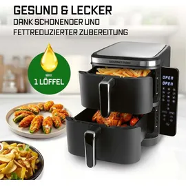 GOURMETmaxx FryUp Vertikale Doppelkammer Schwarz 15305